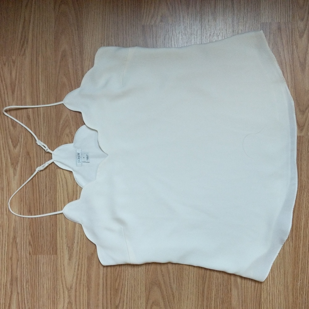 J. Crew Scalloped Spaghetti Top Size 8 - Picture 6 of 10